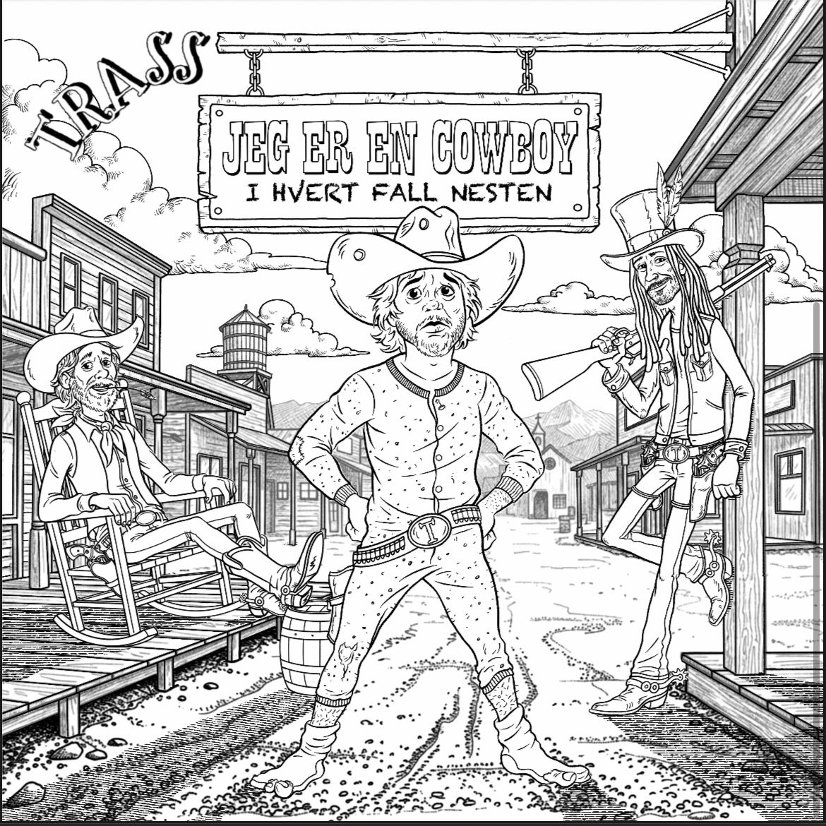 Tegneark: TRASS som cowboyer i en villvest-by